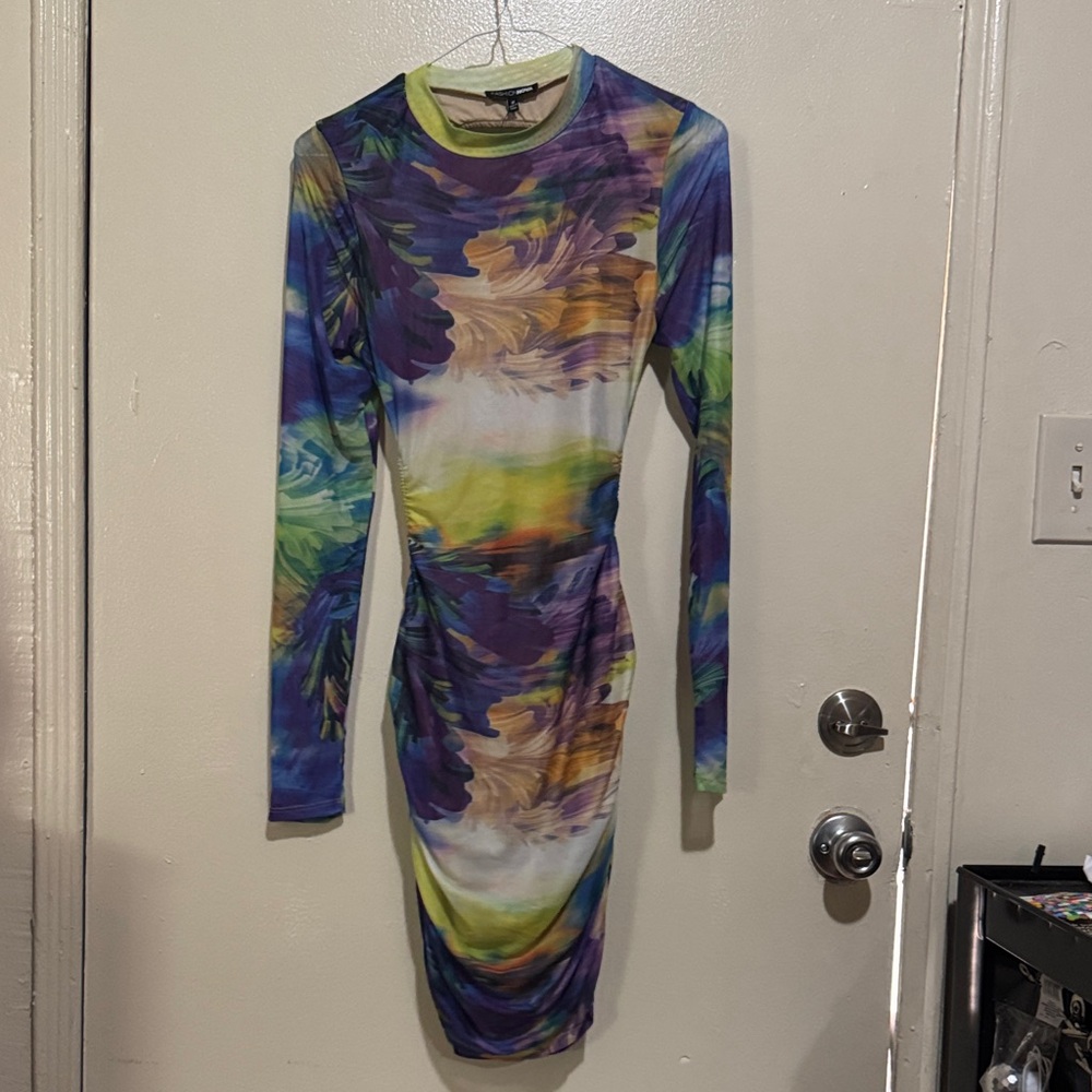 Multicolor Long Sleeve Dress